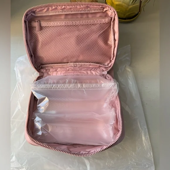NEW Find Comfort Puffy Toiletry Bag in Mauve by Rare Beauty